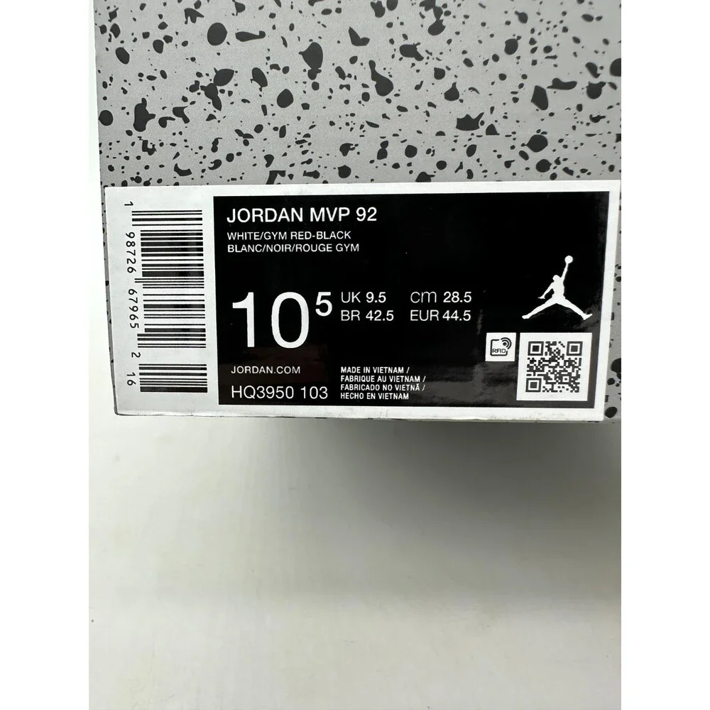 Air Jordan MVP 92 Men's size 10.5 Black White Leather Athletic Shoes HQ3950 103